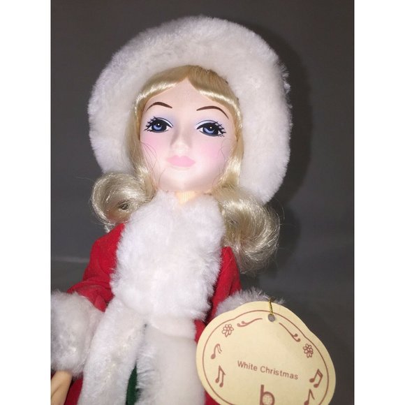 BRINN'S 1986 Musical Collectibles DOLL WHITE CHRISTMAS Red 12'' - Picture 3 of 9